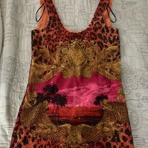 Versace for H&M sequined leopard mini tank dress size 2
